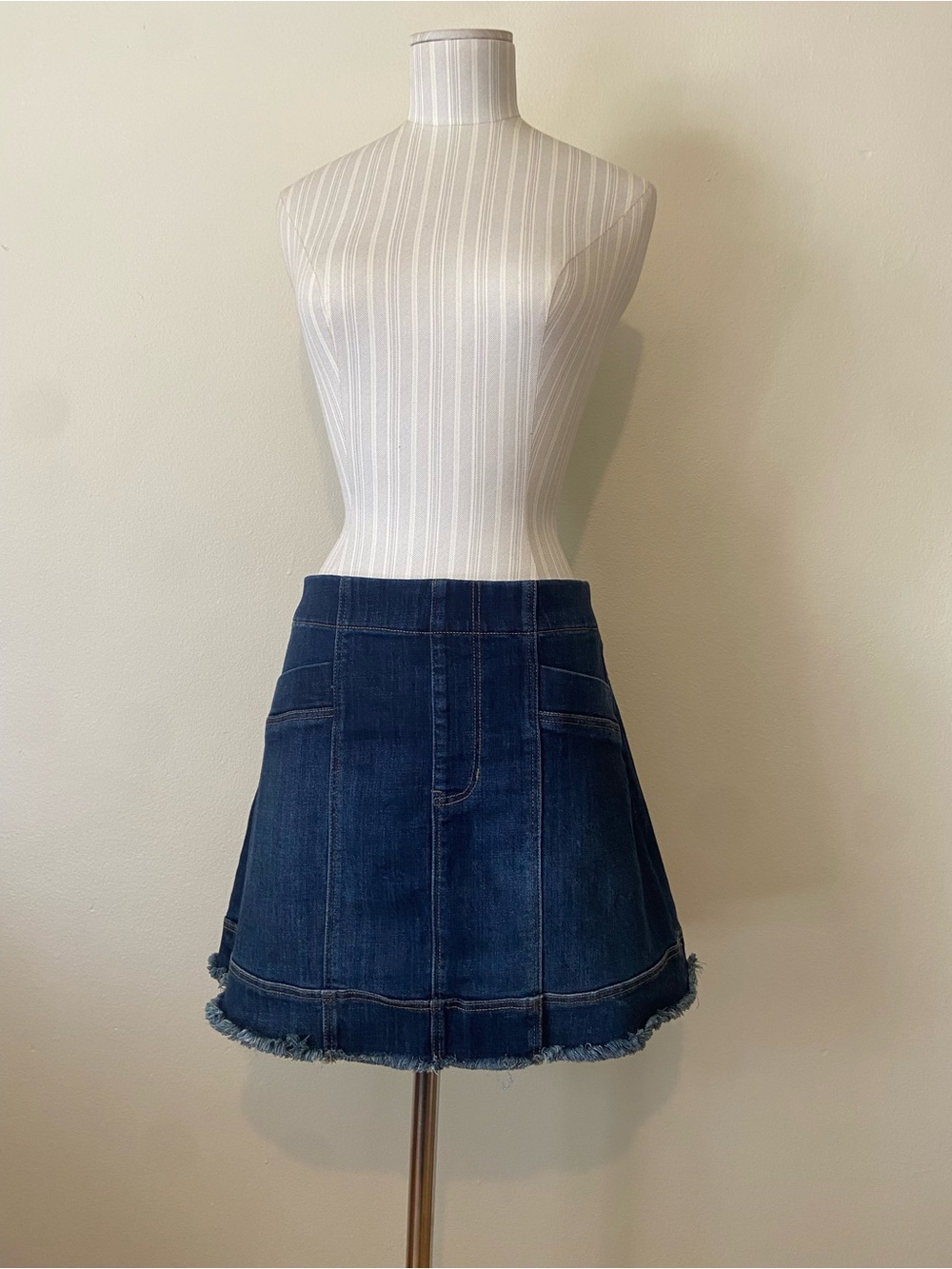 Liverpool Dark Indigo Denim A-Line Skirt